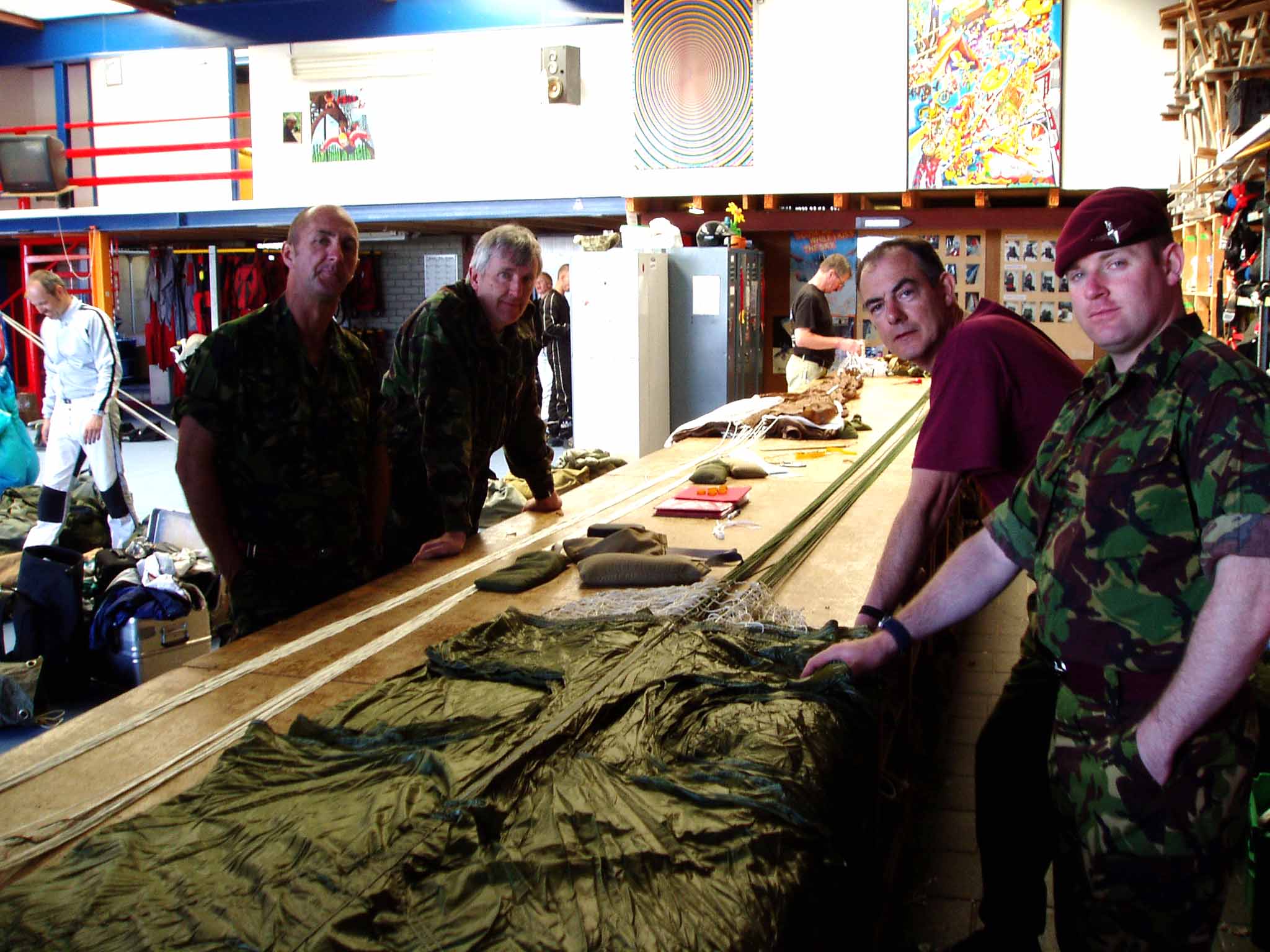 Kaiser, Paul, Sean and Chris at the packing table