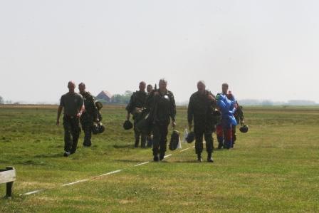 Walking back to the re-packing hangar after the drop