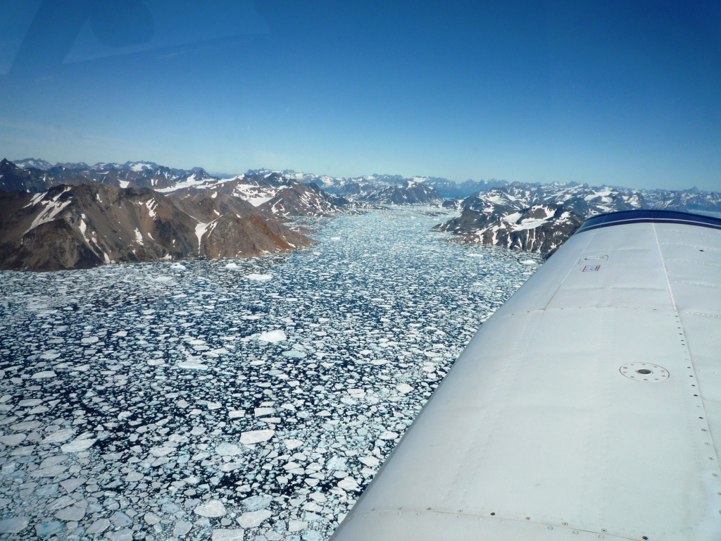 Approaching Greenland - view from the starboard side