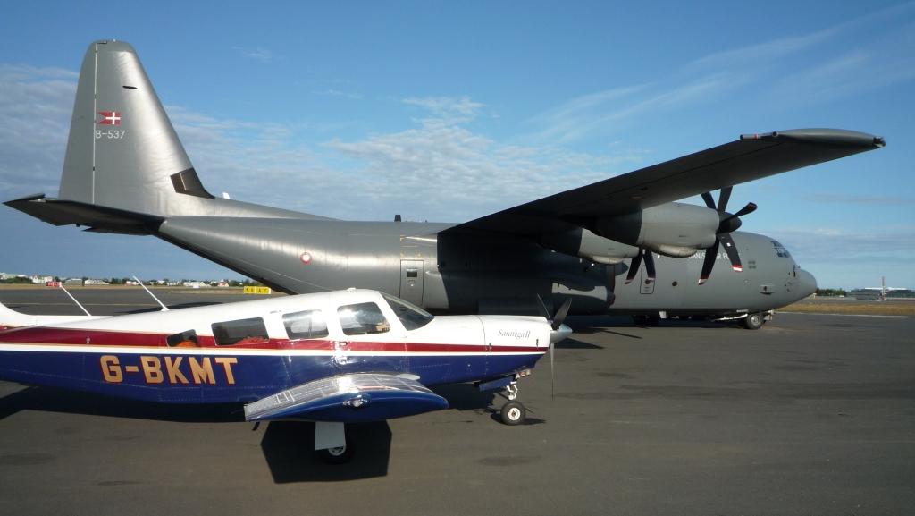 Mike Tango with a Danish AirForce transport plane